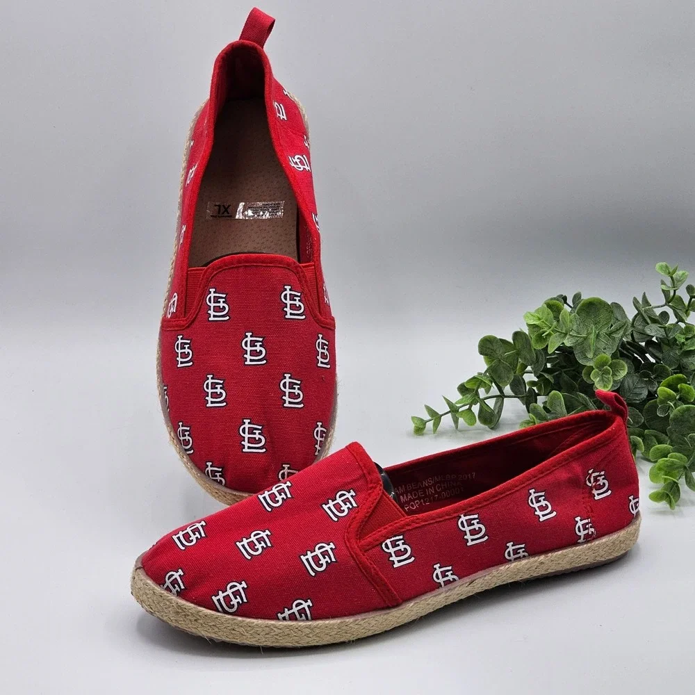 Team Beans MLB St Louis Cardinals Espadrille Slip On Shoes Women's XL‎ 9-10 Red